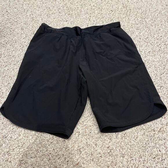 Lands End Active Black Shorts Sz 16 Drawstring Casual 11" inseam - Picture 1 of 6